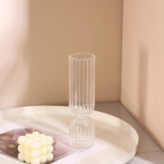 Ribbed Glass Vase