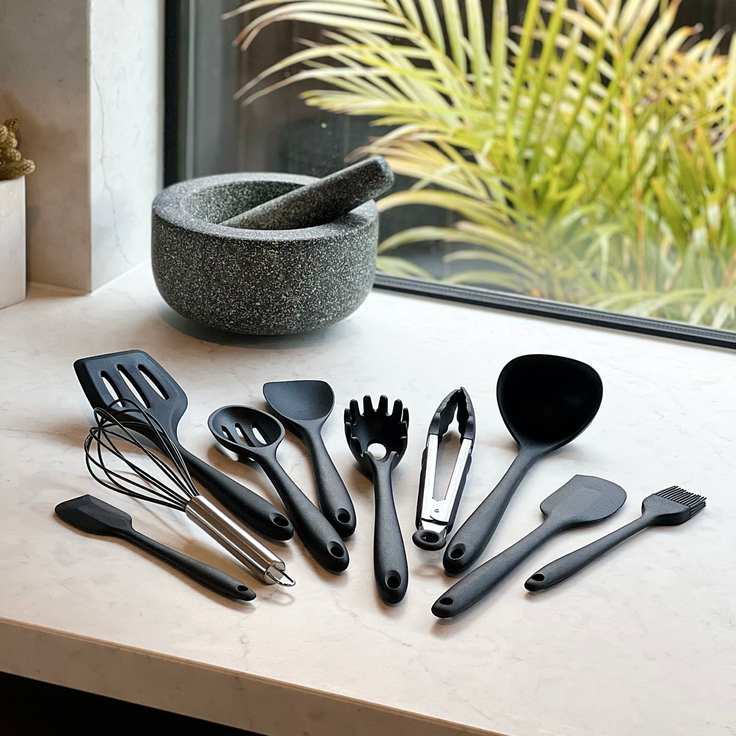 Black Silicone Cooking Utensil Set