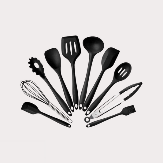 Black Silicone Cooking Utensil Set
