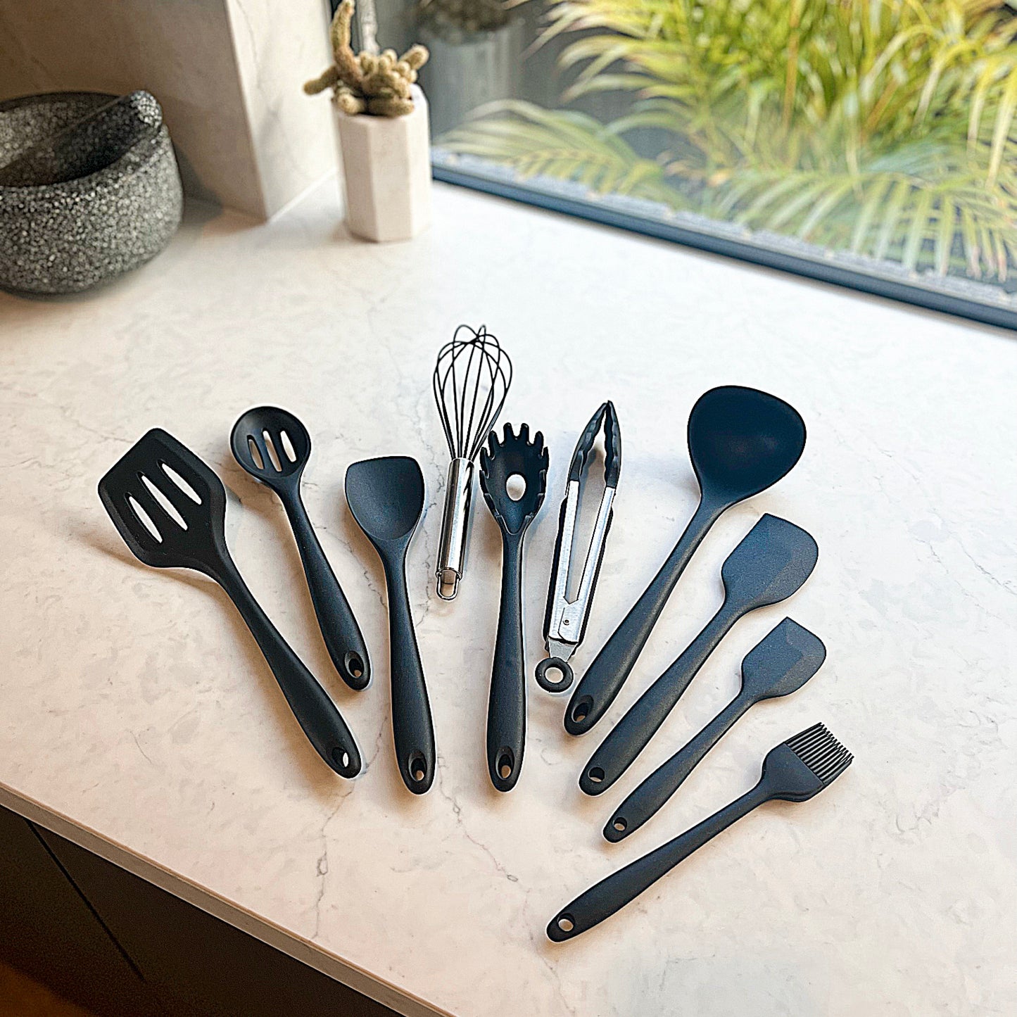 Black Silicone Cooking Utensil Set