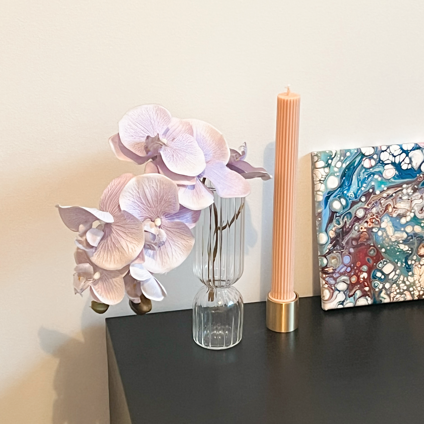 Ribbed Glass Vase