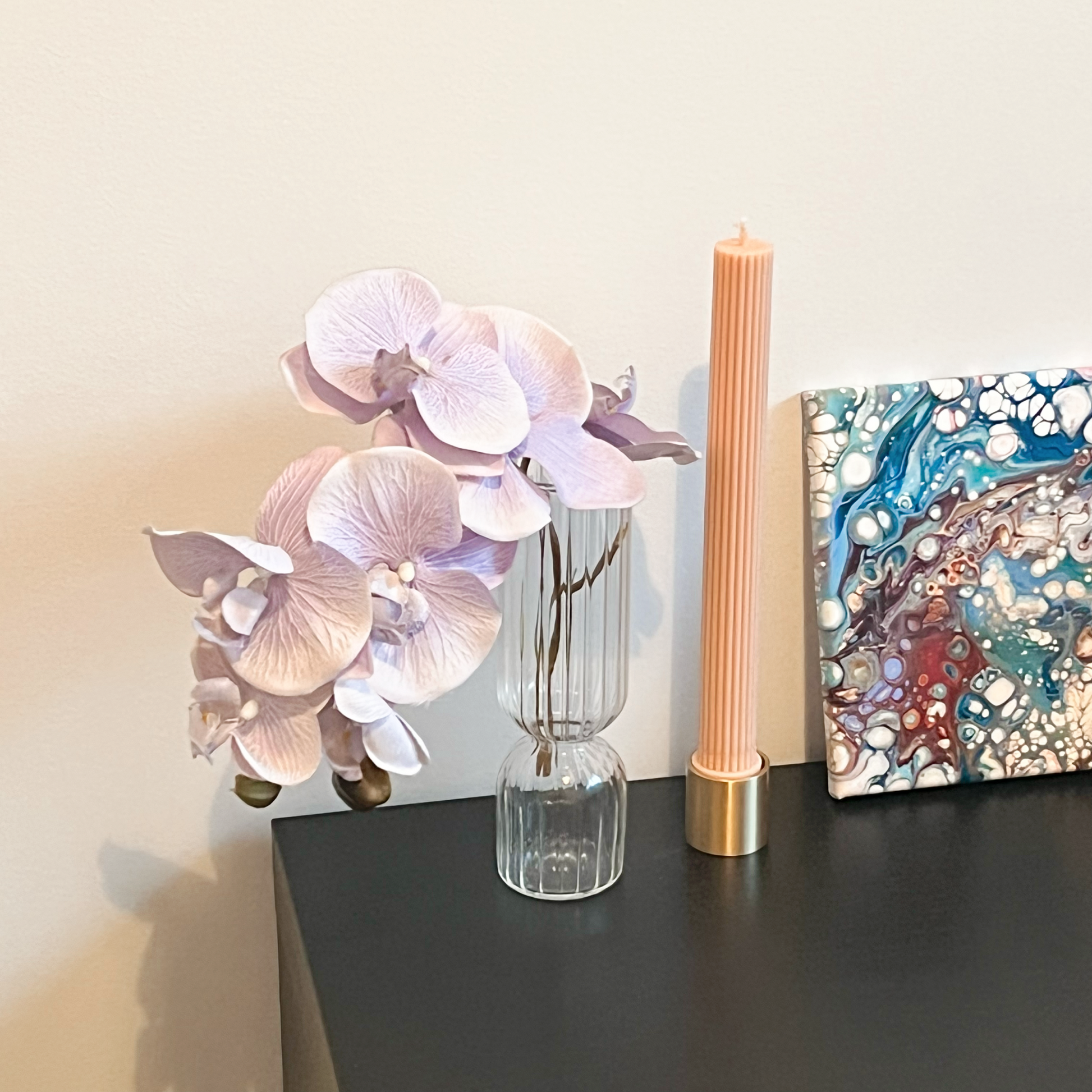 Ribbed Glass Vase