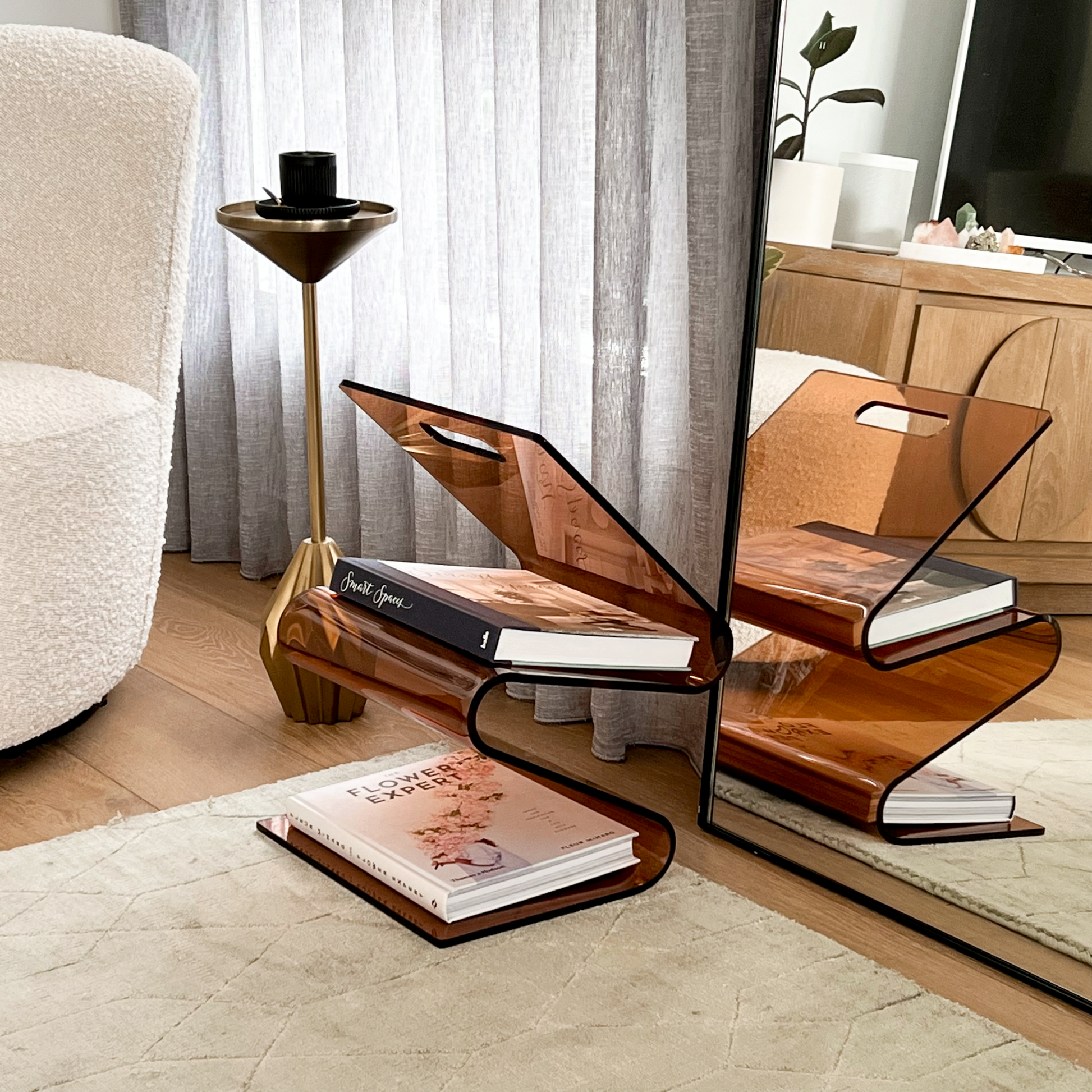 Wave book rack
