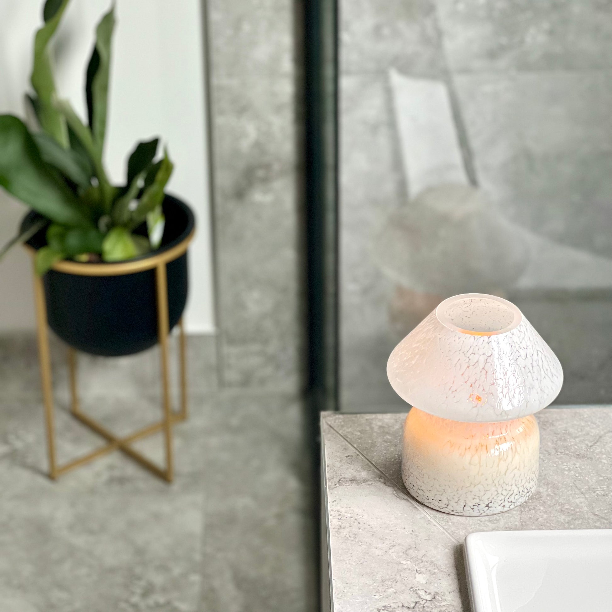  Mushroom Candle Lamp - White