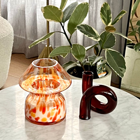  Mushroom Candle Lamp - Blood Orange